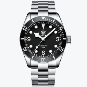 Steeldive 1958 Diver homage watch with black dial