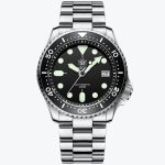 Steeldive 1996 diver watch with black dial