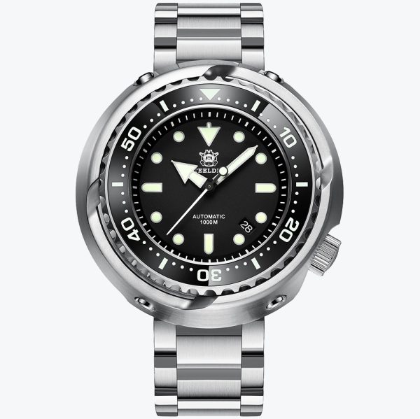 Steeldive 1978 diver watch with 3-link bracelet